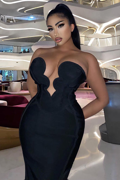 Robe Maxi Bandage de Vie Nocturne - Noir