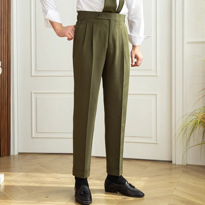 Ischia Double Pleated Straight Fit Trousers
