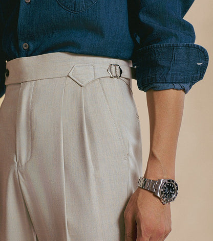 Pantalon droit à plis doubles Torino