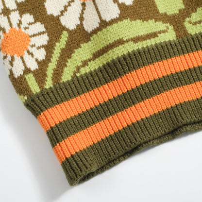 Cardigan tricoté zippé vert olive pour homme