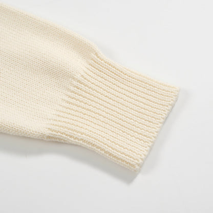 Pull en Tricot Rétro pour Hommes – Pull Crème Vintage avec Graphique de Bouledogue Français et Lunettes