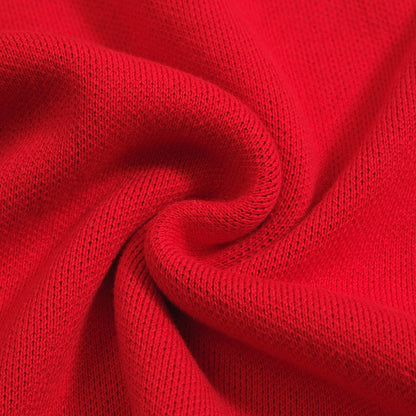 Chemise Tricotée Vintage Rouge pour Homme – Polo Boutonné avec Graphique de Tigre Rétro