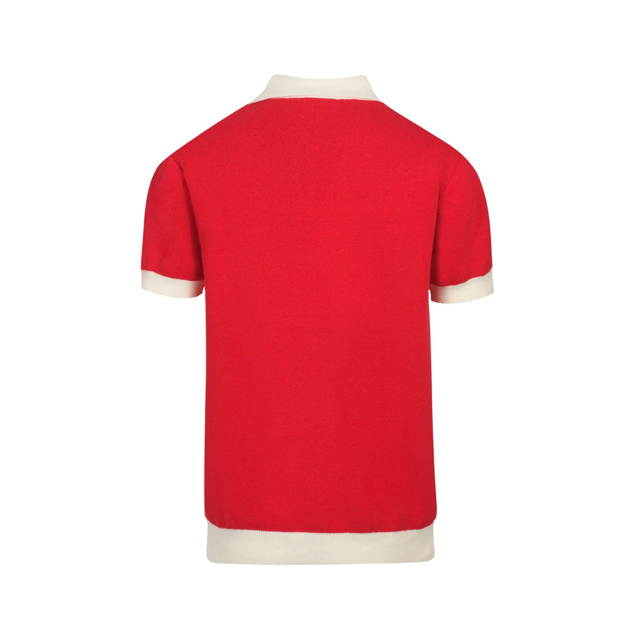 Chemise Tricotée Vintage Rouge pour Homme – Polo Boutonné avec Graphique de Tigre Rétro