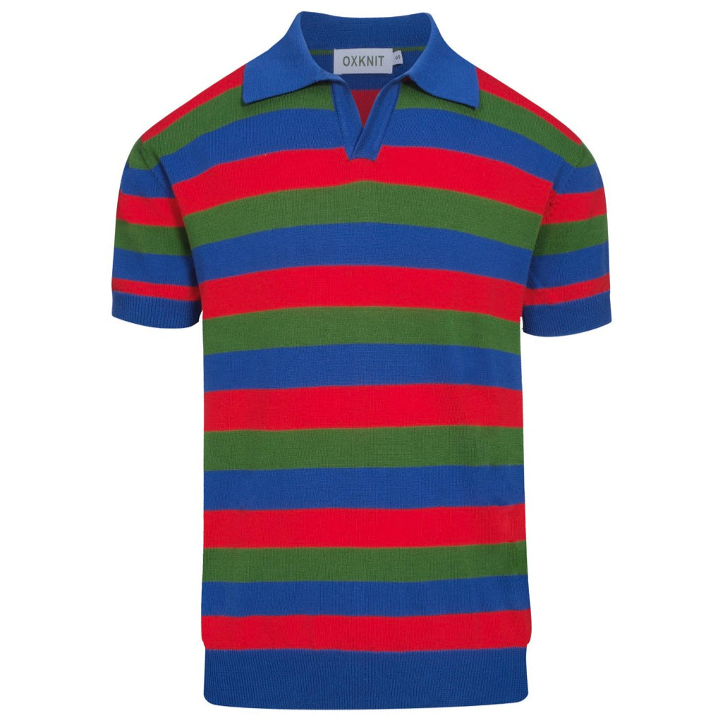 Polo homme à rayures multicolores des années 1950 en V