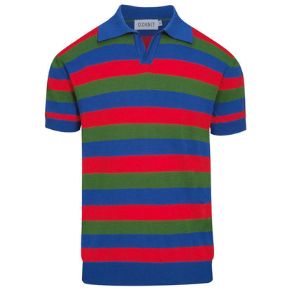 Polo homme à rayures multicolores des années 1950 en V