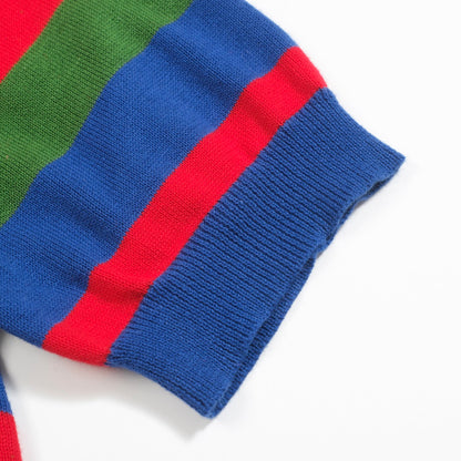 Polo homme à rayures multicolores des années 1950 en V