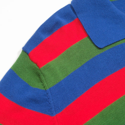 Polo homme à rayures multicolores des années 1950 en V