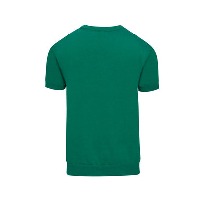 T-shirt rétro brodé d'animaux vert pour hommes