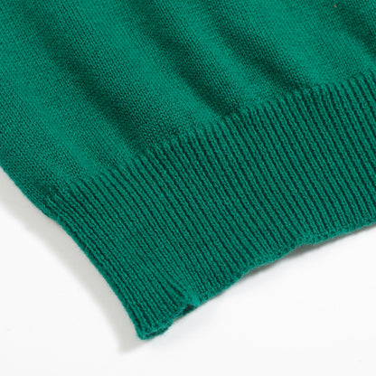 T-shirt rétro brodé d'animaux vert pour hommes