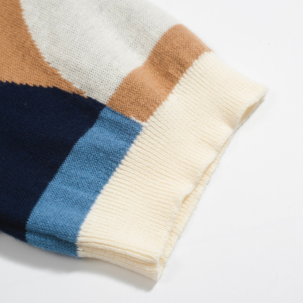 Chemise Tricotée Rétro pour Hommes – Polo Boutonné Géométrique Bleu Vintage