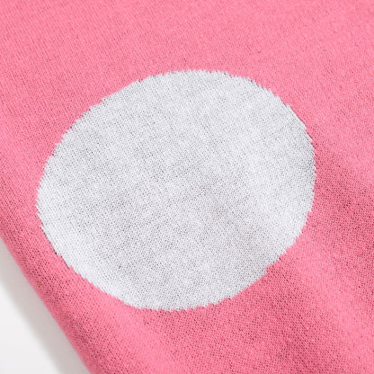 Chemise Tricotée Rétro pour Hommes – Polo Boutonné Rose Vintage avec Graphique d'Oiseau et de Coucher de Soleil