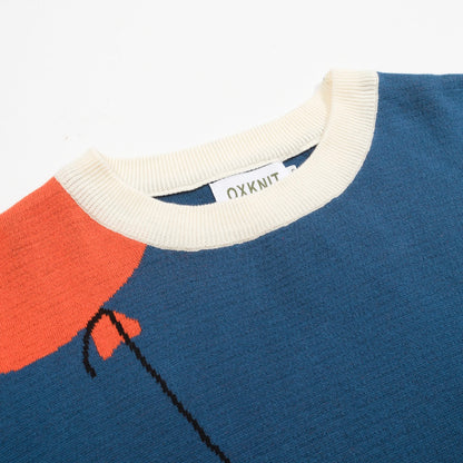 T-shirt en tricot bleu pour hommes - Conçu par Lim Heng Swee