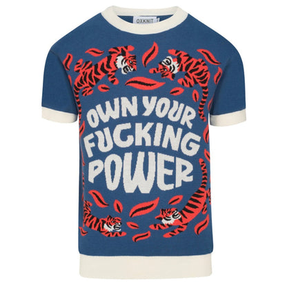 T-shirt en jacquard tricoté bleu pour hommes - Conçu par Jessica Molina