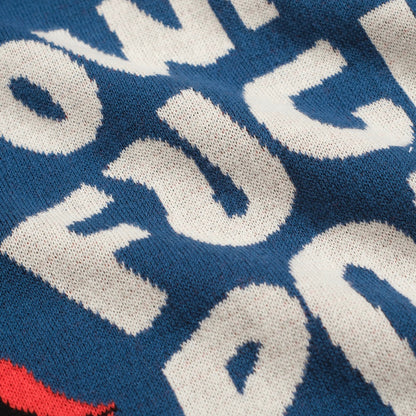 T-shirt en jacquard tricoté bleu pour hommes - Conçu par Jessica Molina