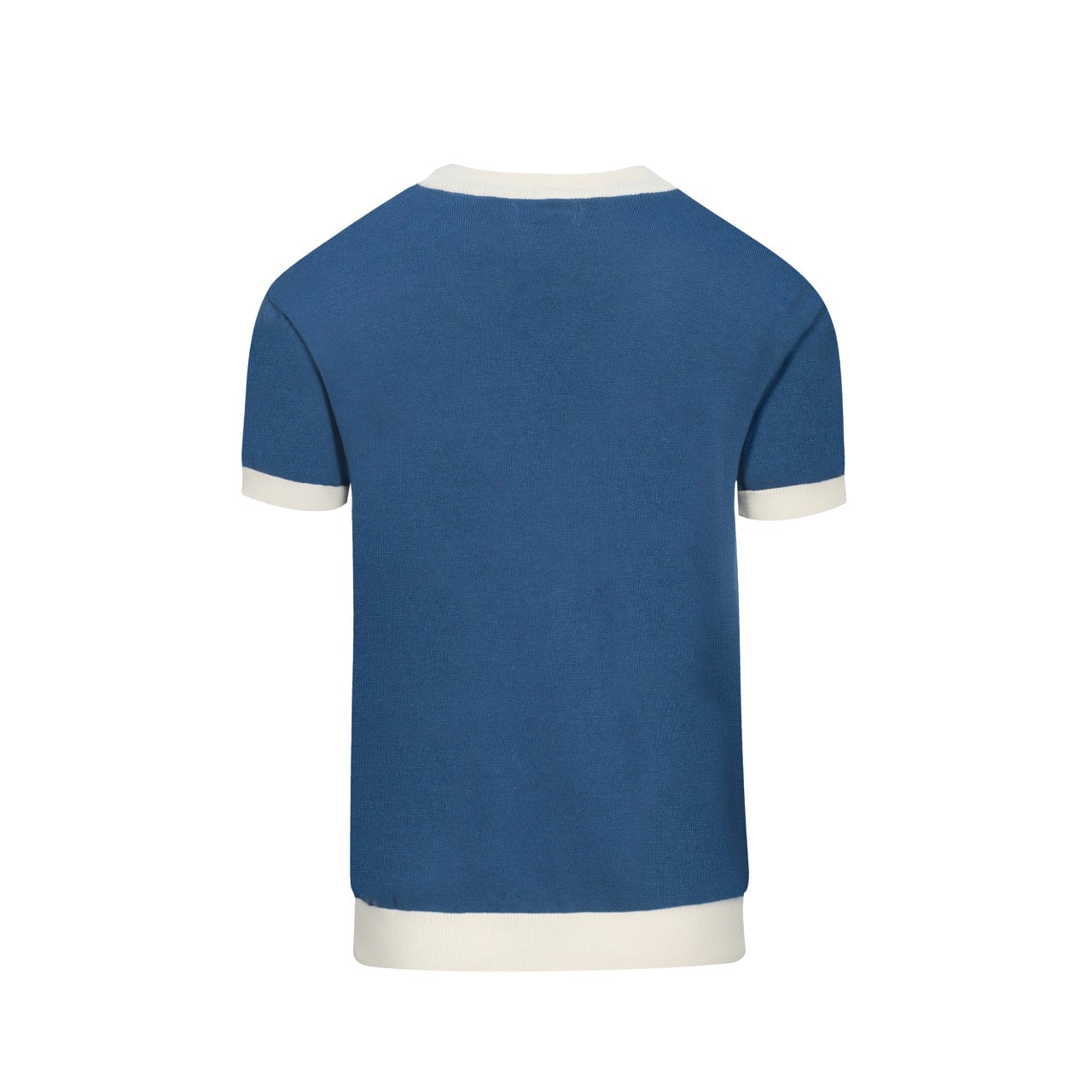 T-shirt en jacquard tricoté bleu pour hommes - Conçu par Jessica Molina