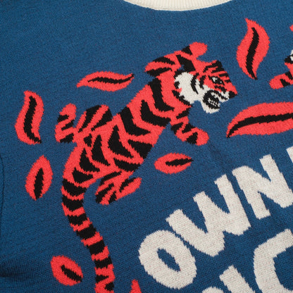 T-shirt en jacquard tricoté bleu pour hommes - Conçu par Jessica Molina