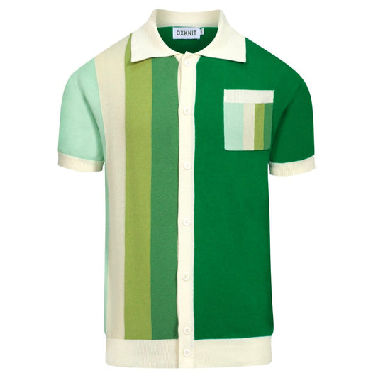 Cardigan tricoté vintage pour hommes, vert