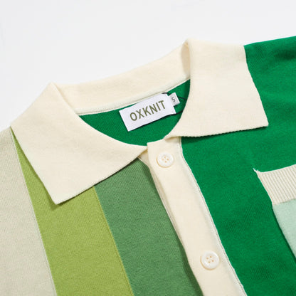 Cardigan tricoté vintage pour hommes, vert