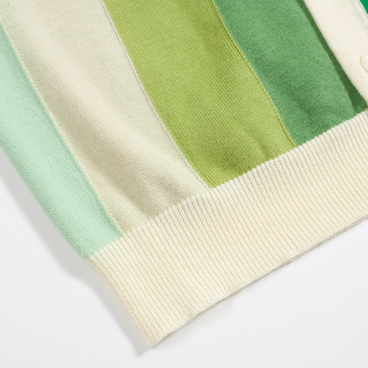 Cardigan tricoté vintage pour hommes, vert