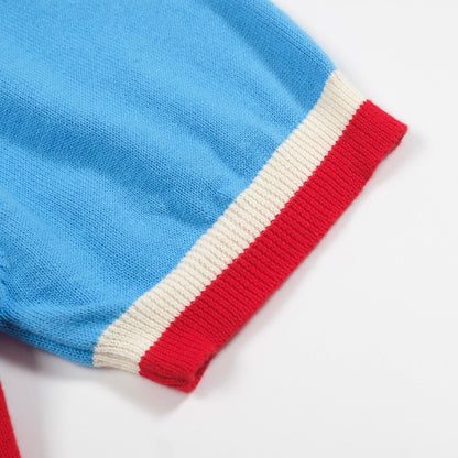 Cardigan en tricot vintage bleu pour homme