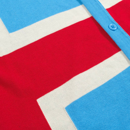 Cardigan en tricot vintage bleu pour homme