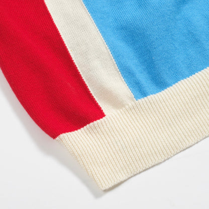 Cardigan en tricot vintage bleu pour homme