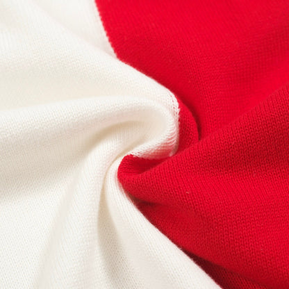 Polo tricoté vintage 69V blanc pour hommes