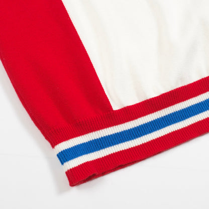 Polo tricoté vintage 69V blanc pour hommes