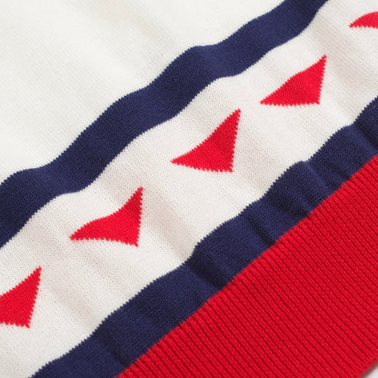 Polo tricoté vintage à col en V pour hommes