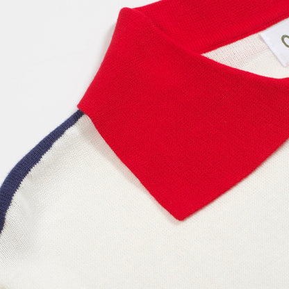 Polo tricoté vintage à col en V pour hommes