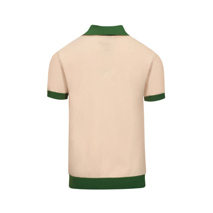 Polo tricoté vintage rayé vert pour homme