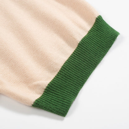 Polo tricoté vintage rayé vert pour homme