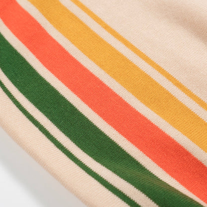 Polo tricoté vintage rayé vert pour homme