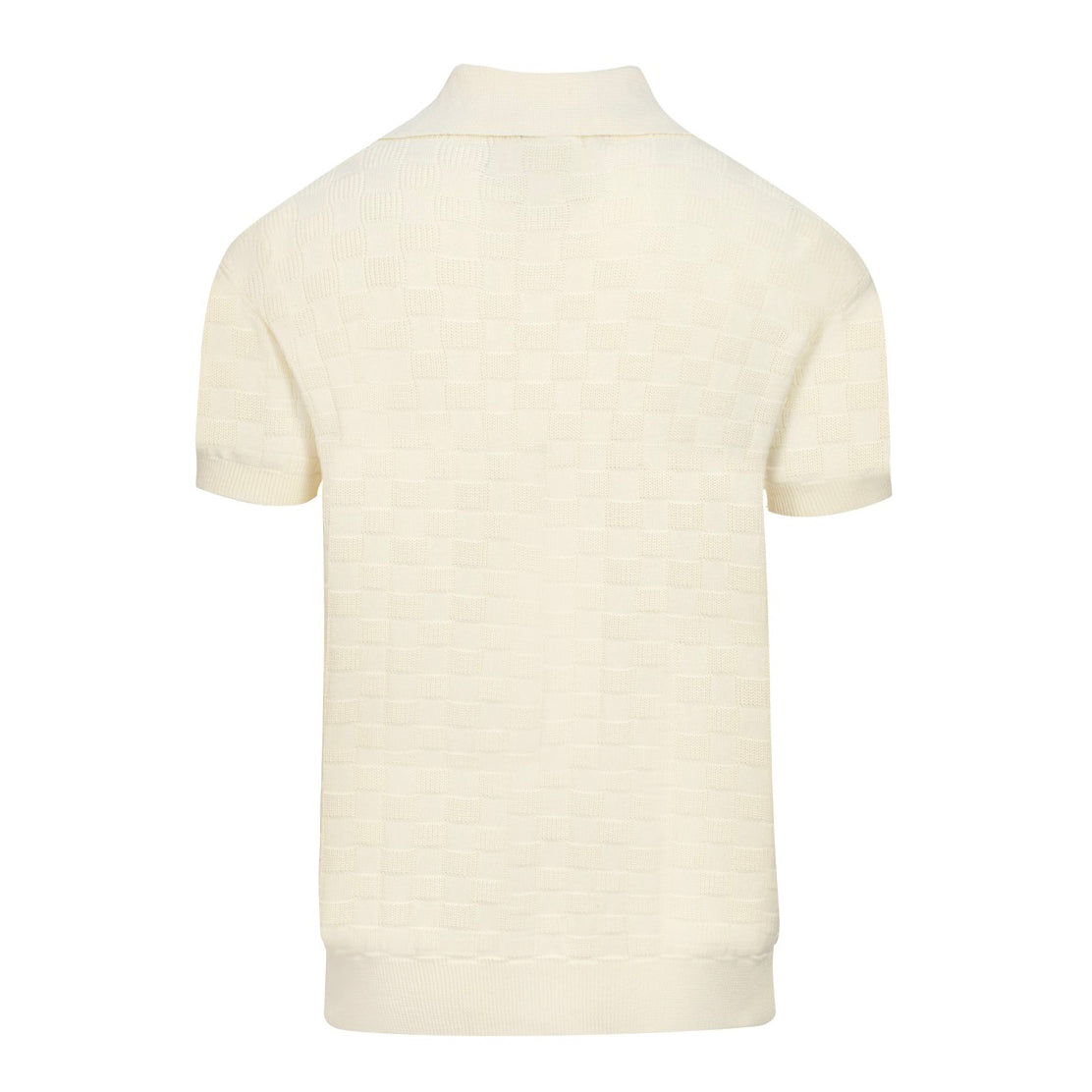 Polo V en texture rétro blanche pour hommes