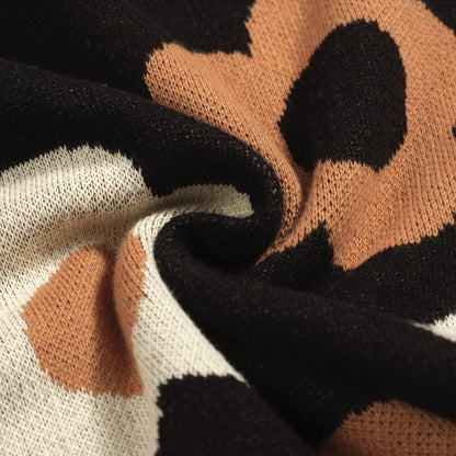 Cardigan vintage floral jacquard noir pour homme