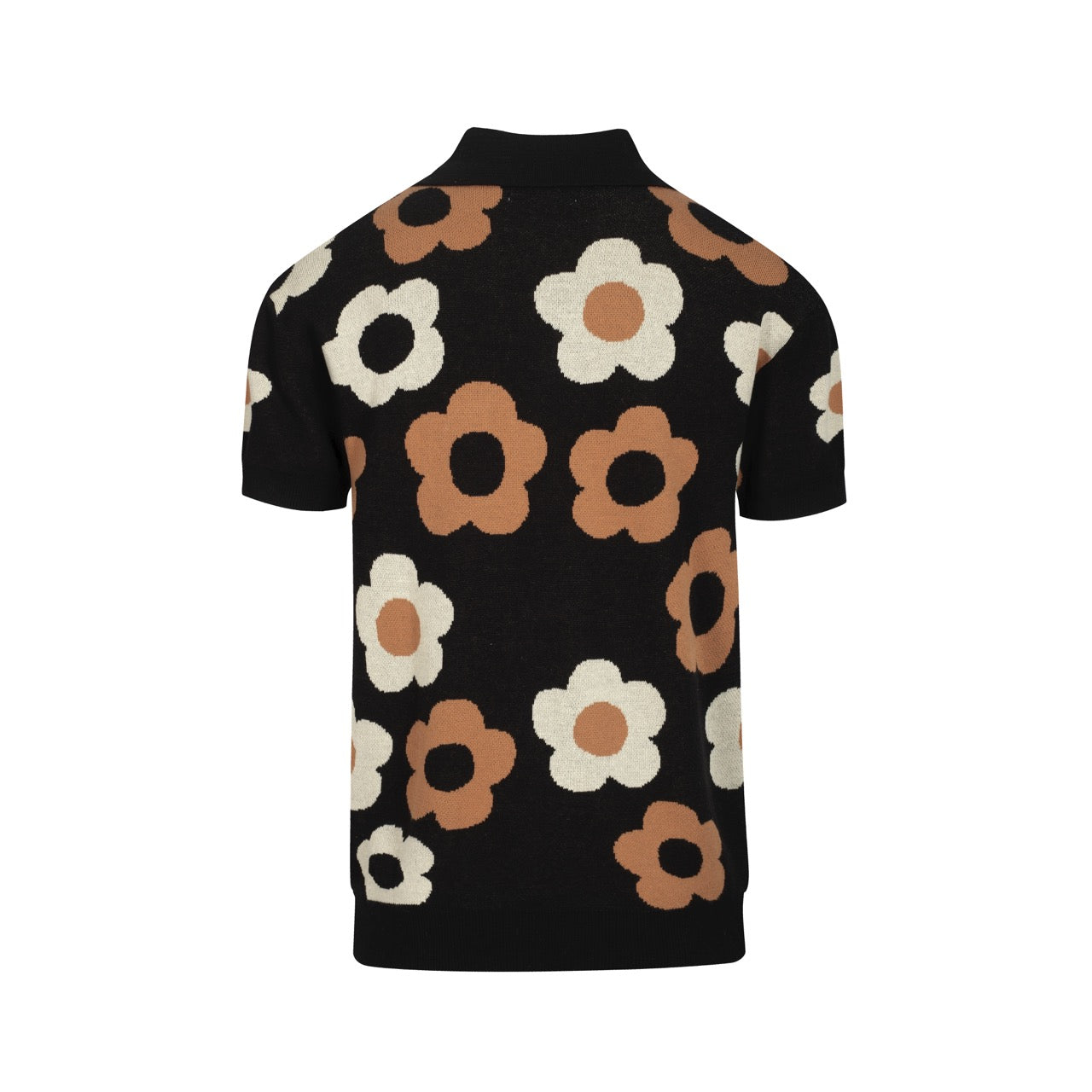 Cardigan vintage floral jacquard noir pour homme