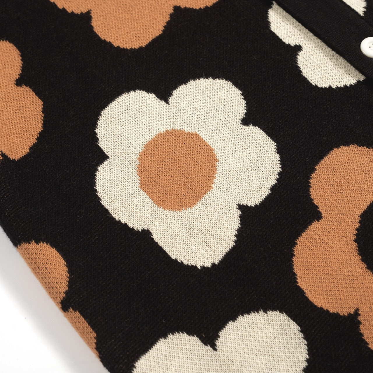 Cardigan vintage floral jacquard noir pour homme