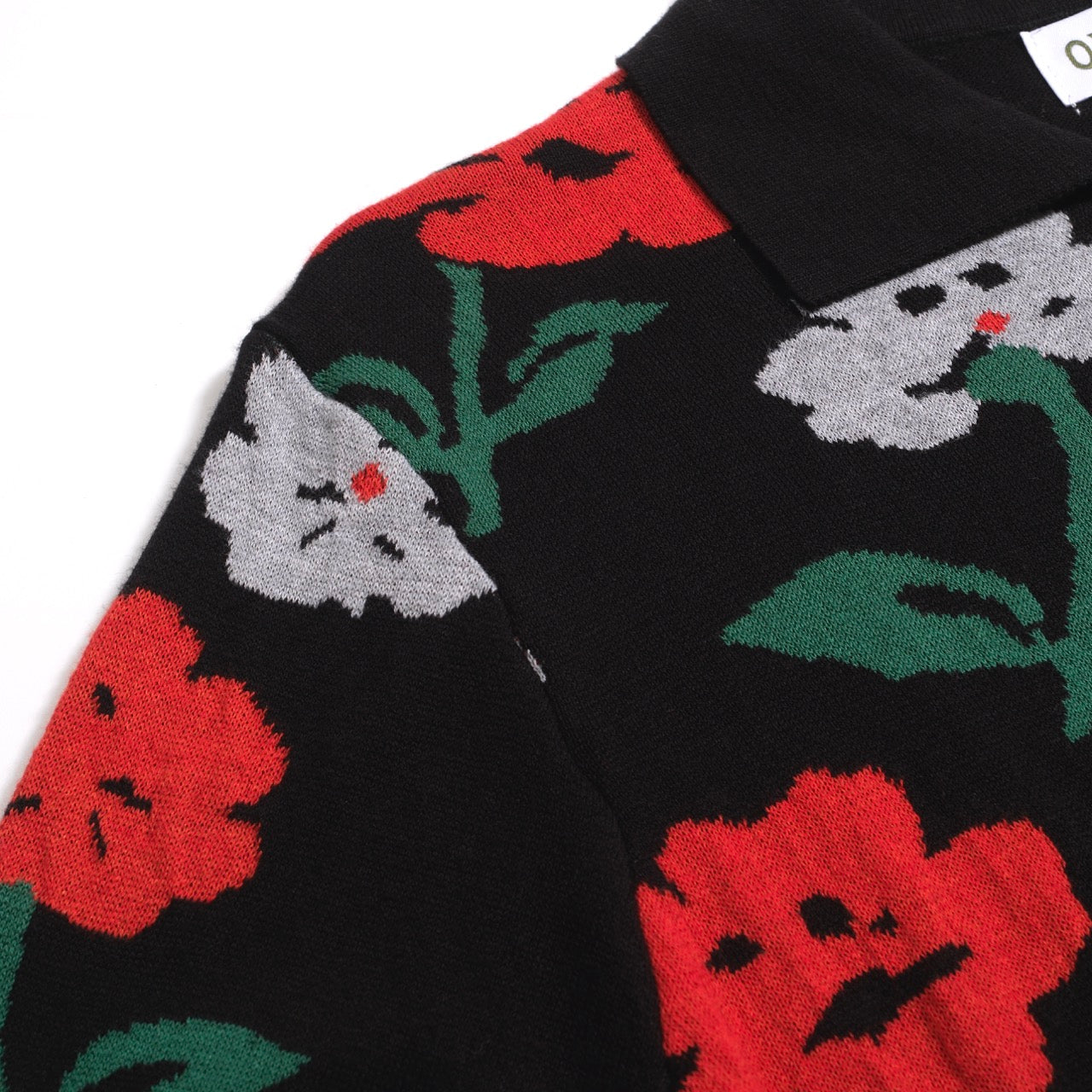 Cardigan vintage floral noir pour homme