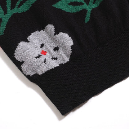 Cardigan vintage floral noir pour homme