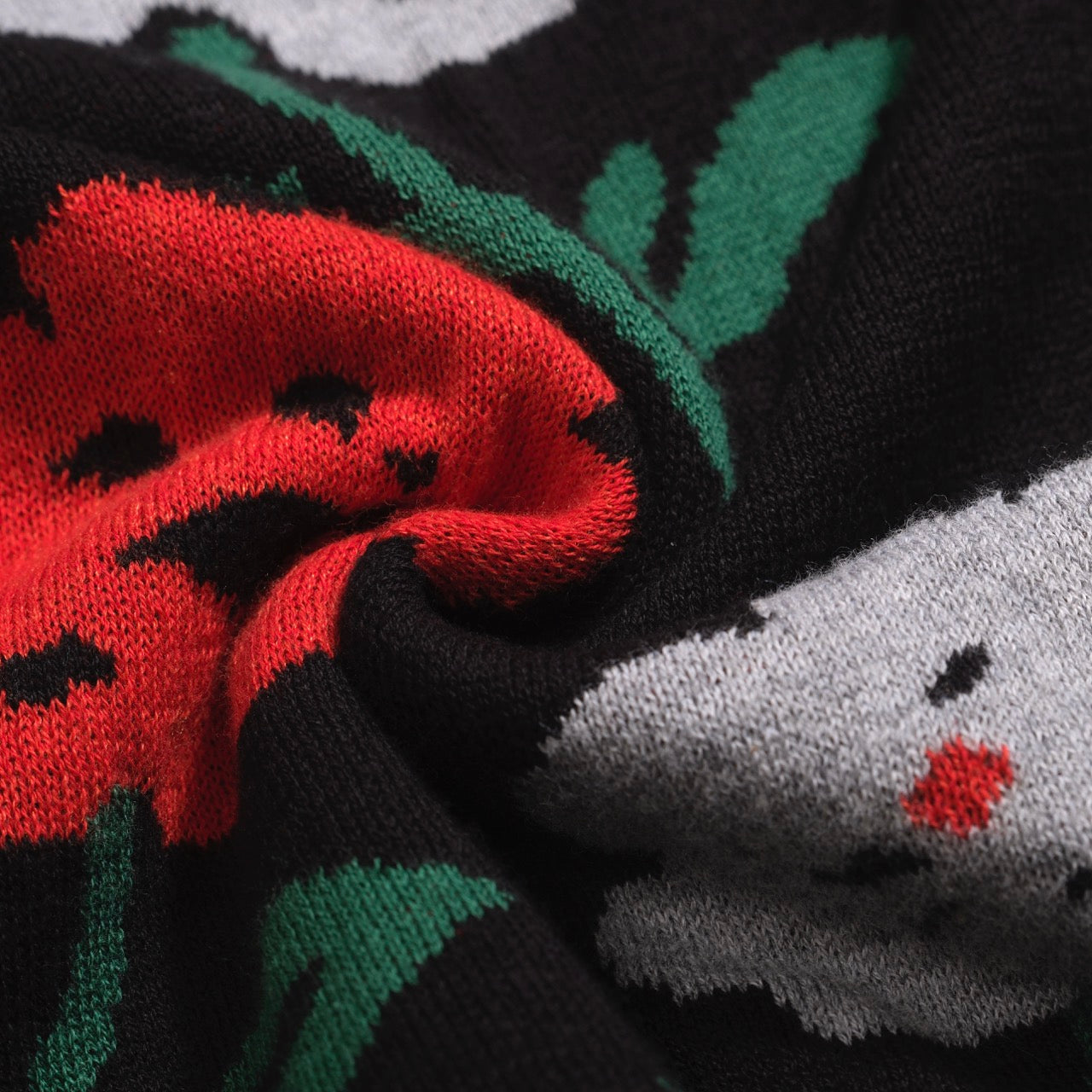 Cardigan vintage floral noir pour homme