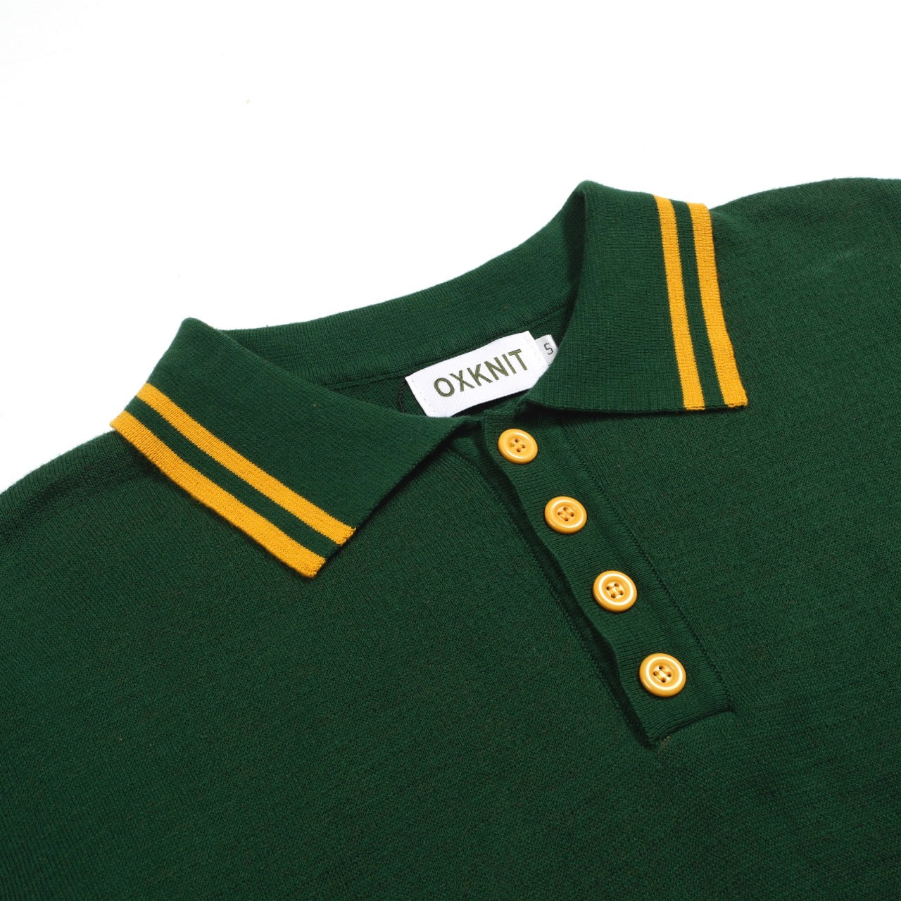 Polo vintage en jacquard vert pour homme