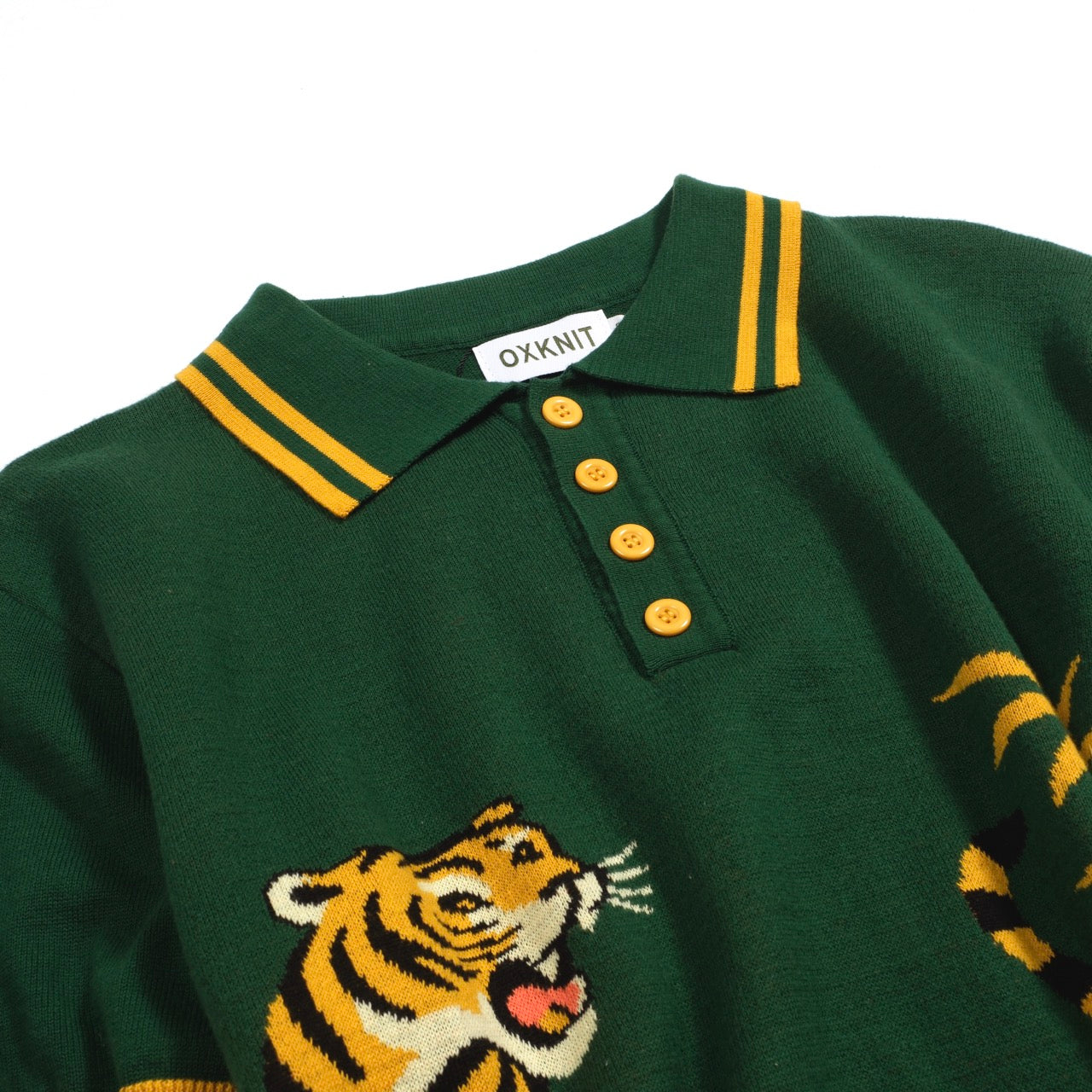 Polo vintage en jacquard vert pour homme