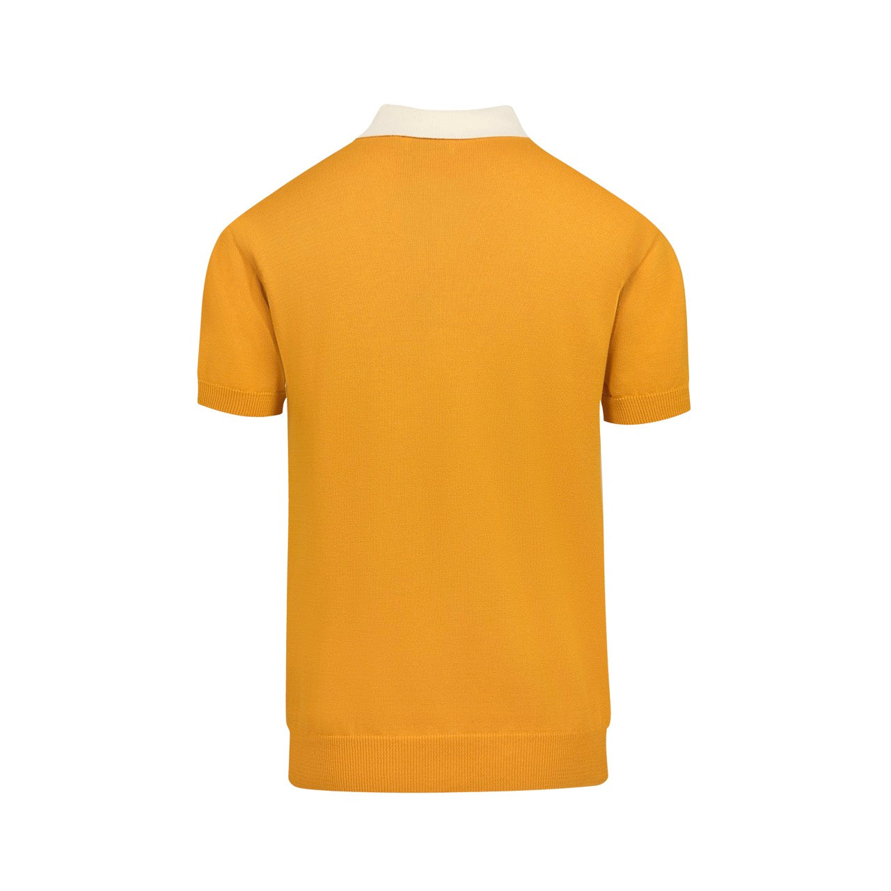 Polo vintage en jacquard jaune tigre pour homme