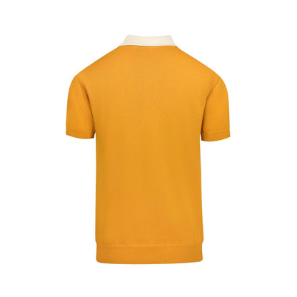 Polo vintage en jacquard jaune tigre pour homme