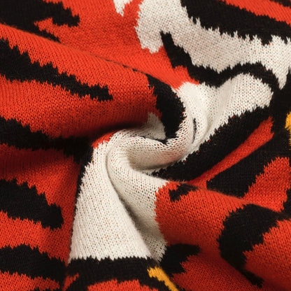 Polo vintage en jacquard jaune tigre pour homme