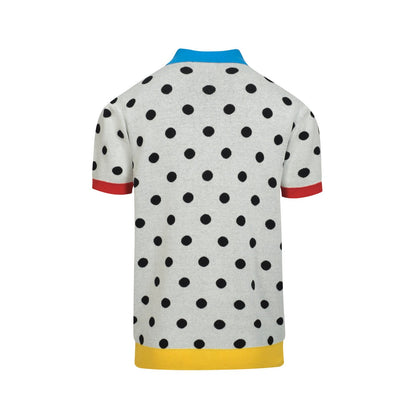 Cardigan vintage en tricot à pois contrastés pour hommes