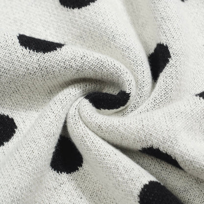 Cardigan vintage en tricot à pois contrastés pour hommes