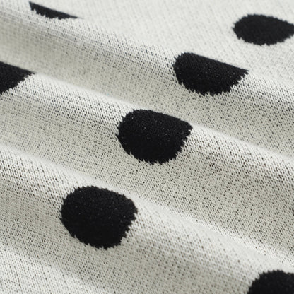 Cardigan vintage en tricot à pois contrastés pour hommes