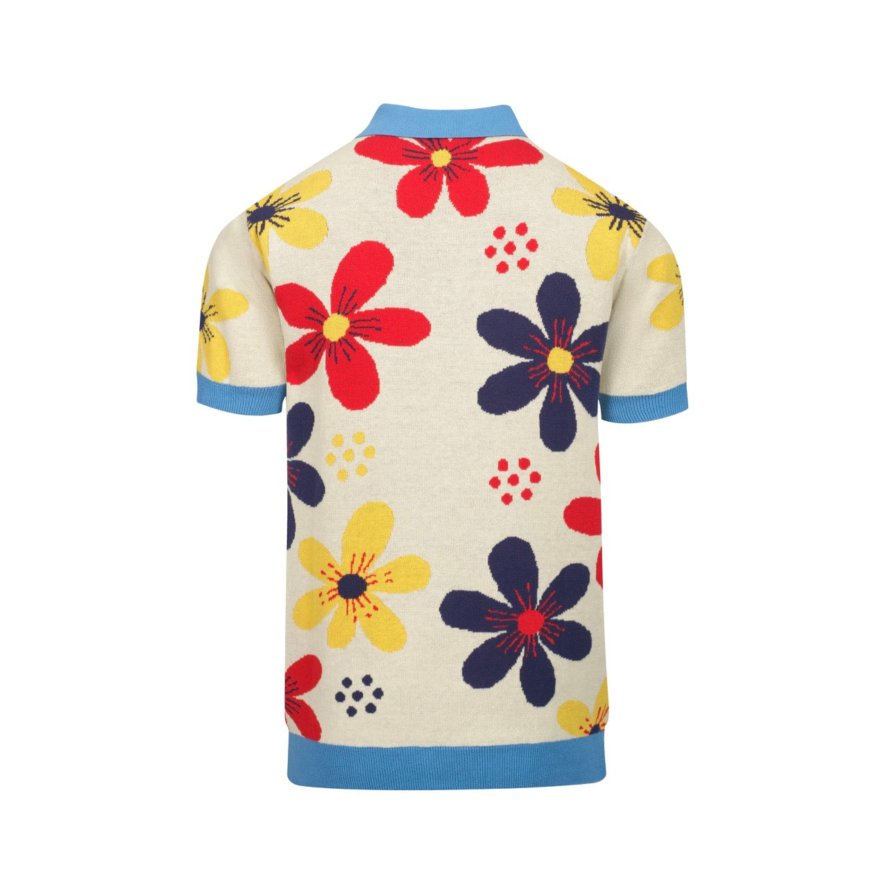 Cardigan vintage tricoté floral abricot pour hommes