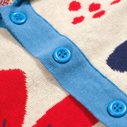 Cardigan vintage tricoté floral abricot pour hommes